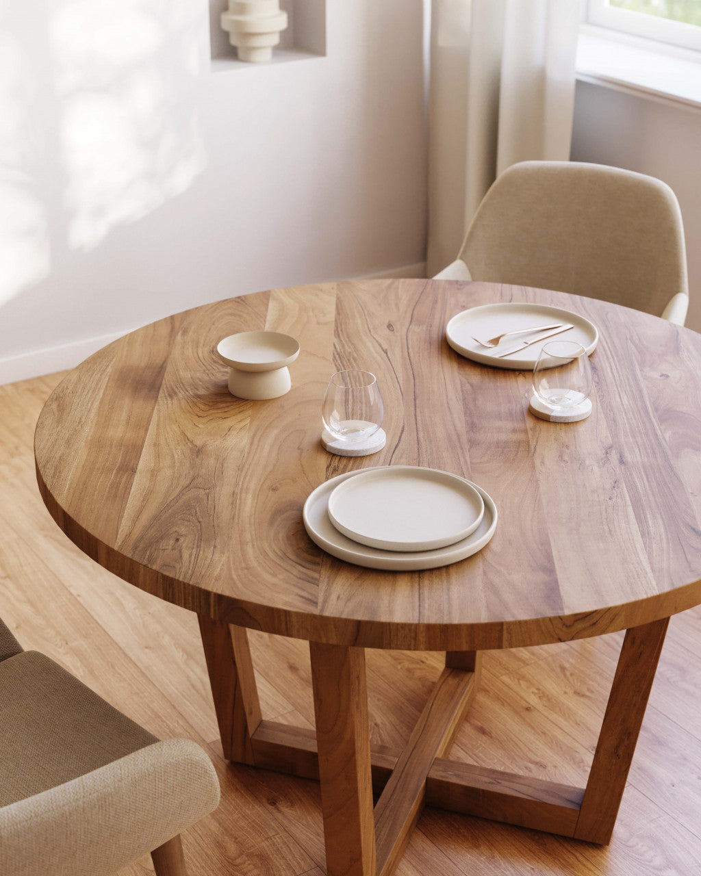 Masa dining maro din lemn 120 cm Nahla Kave Home