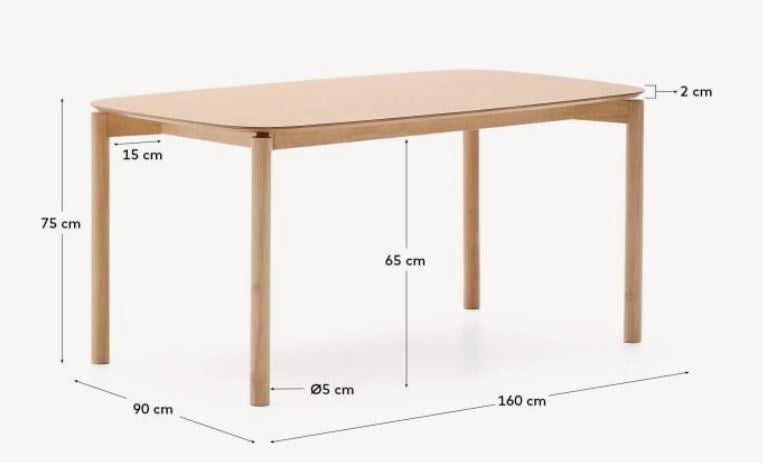 Masa dining maro din lemn 90x140 cm Indara Kave Home