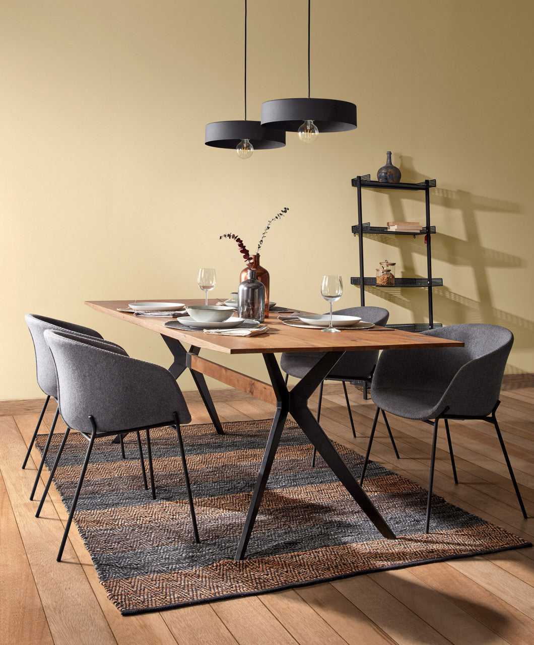 Masa dining maro din lemn 90x160 cm Amethyst Kave Home
