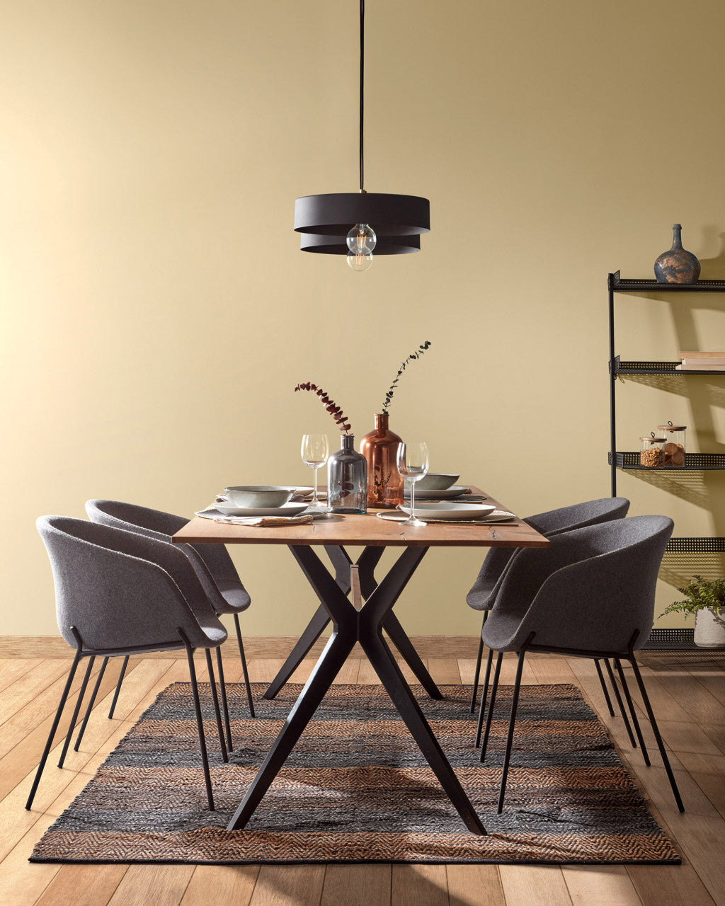 Masa dining maro din lemn 90x160 cm Amethyst Kave Home