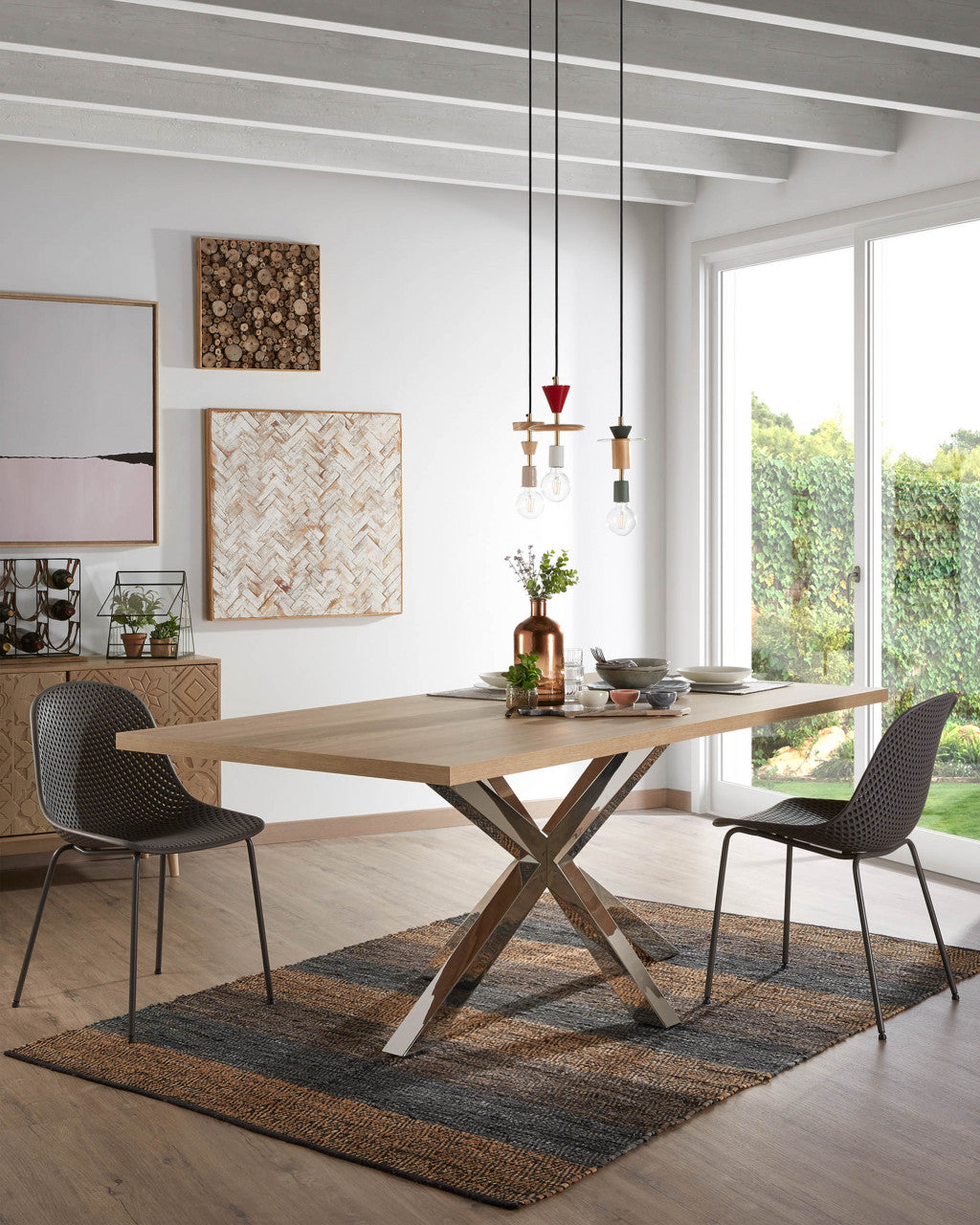 Masa dining maro din metal 100x160 cm Argo Kave Home