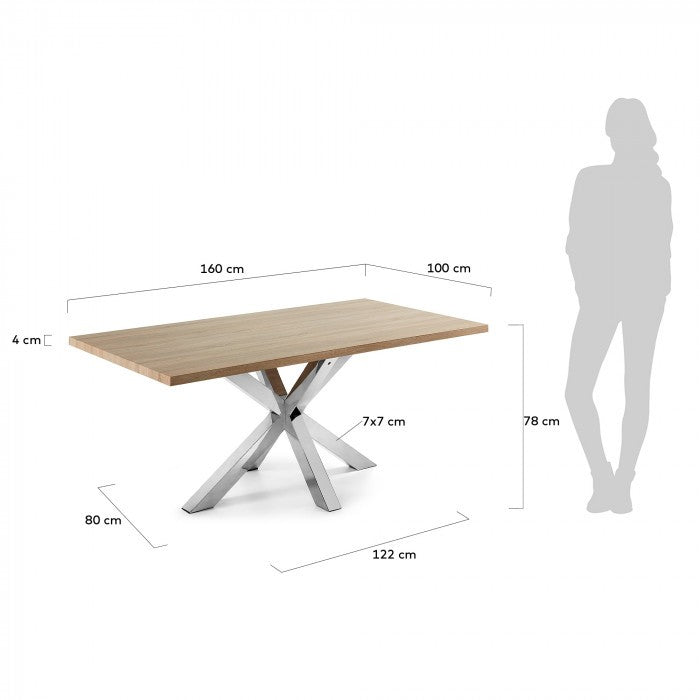Masa dining maro din metal 100x160 cm Argo Kave Home