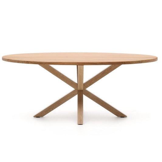 Masa dining maro din metal 100x200 cm Argo Oval Kave Home