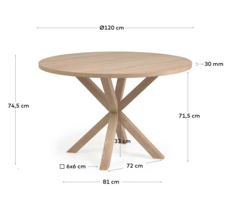 Masa dining maro din metal 119 cm Argo Kave Home