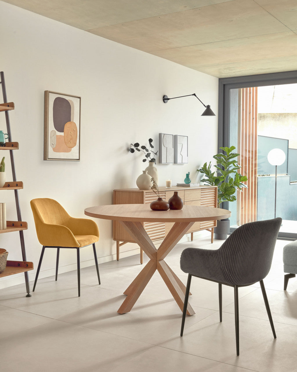 Masa dining maro din metal 119 cm Argo Kave Home
