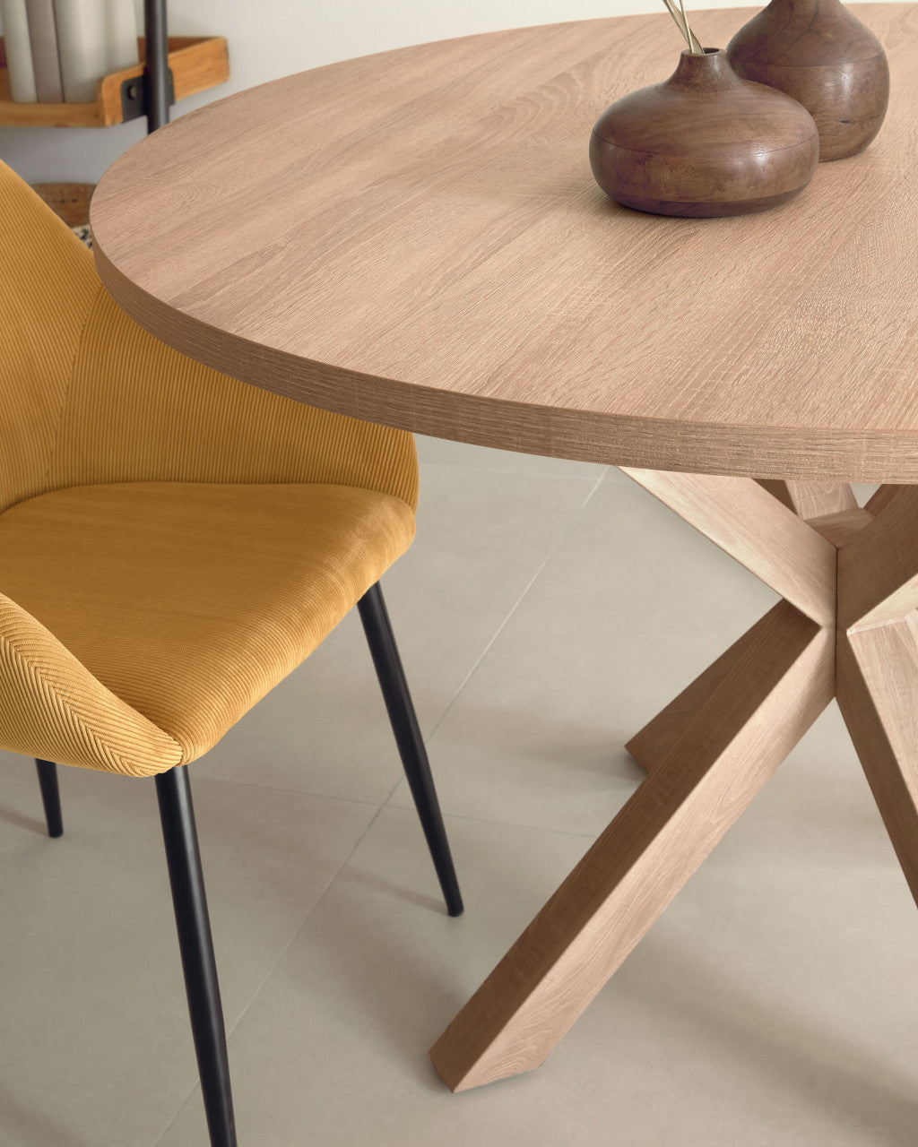 Masa dining maro din metal 119 cm Argo Kave Home
