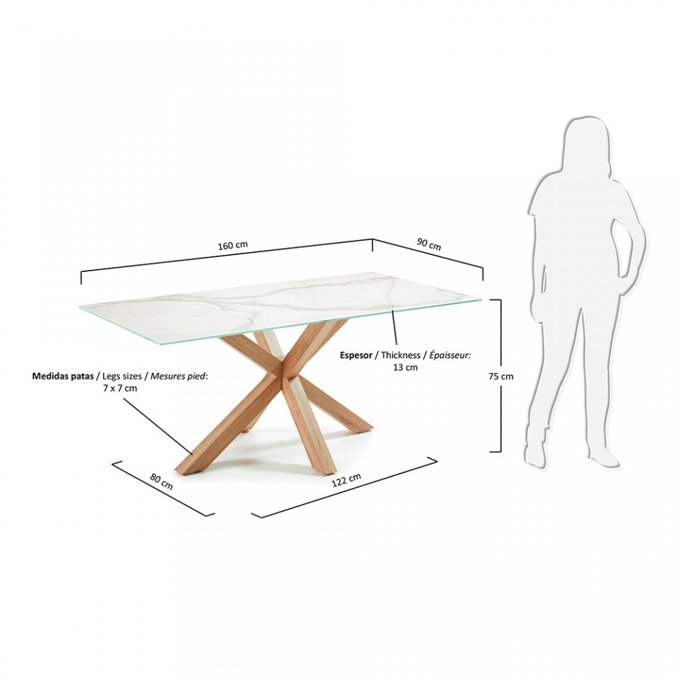 Masa dining maro din metal 90x160 cm Argo Kave Home