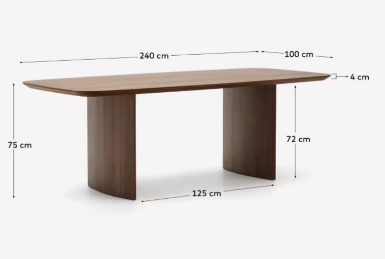 Masa dining maro inchis 100x240 cm Litto Kave Home