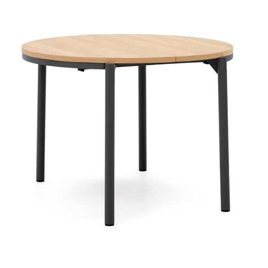 Masa dining maro/neagra din lemn 90(170) cm Montuiri Kave Home