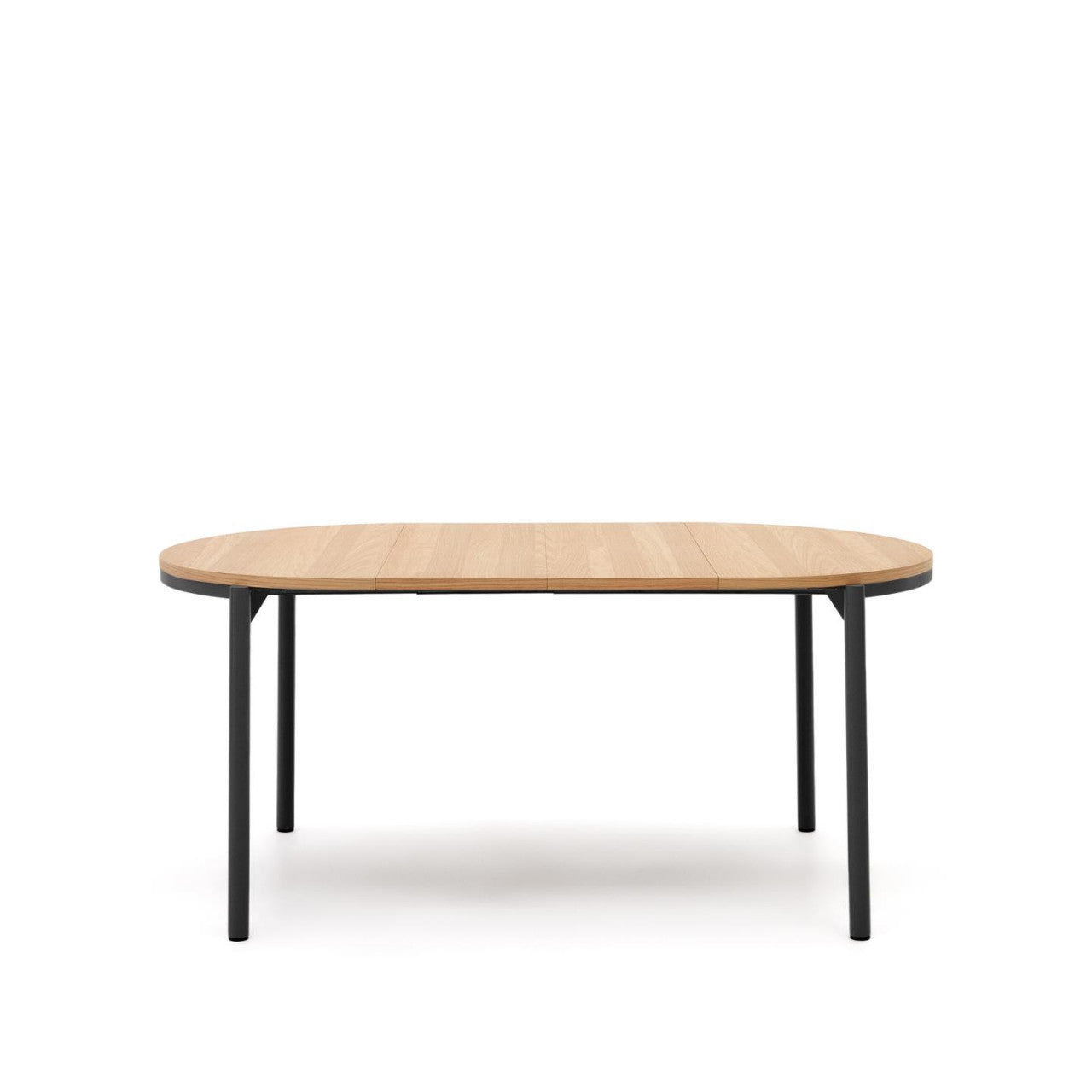 Masa dining maro/neagra din lemn 90(170) cm Montuiri Kave Home