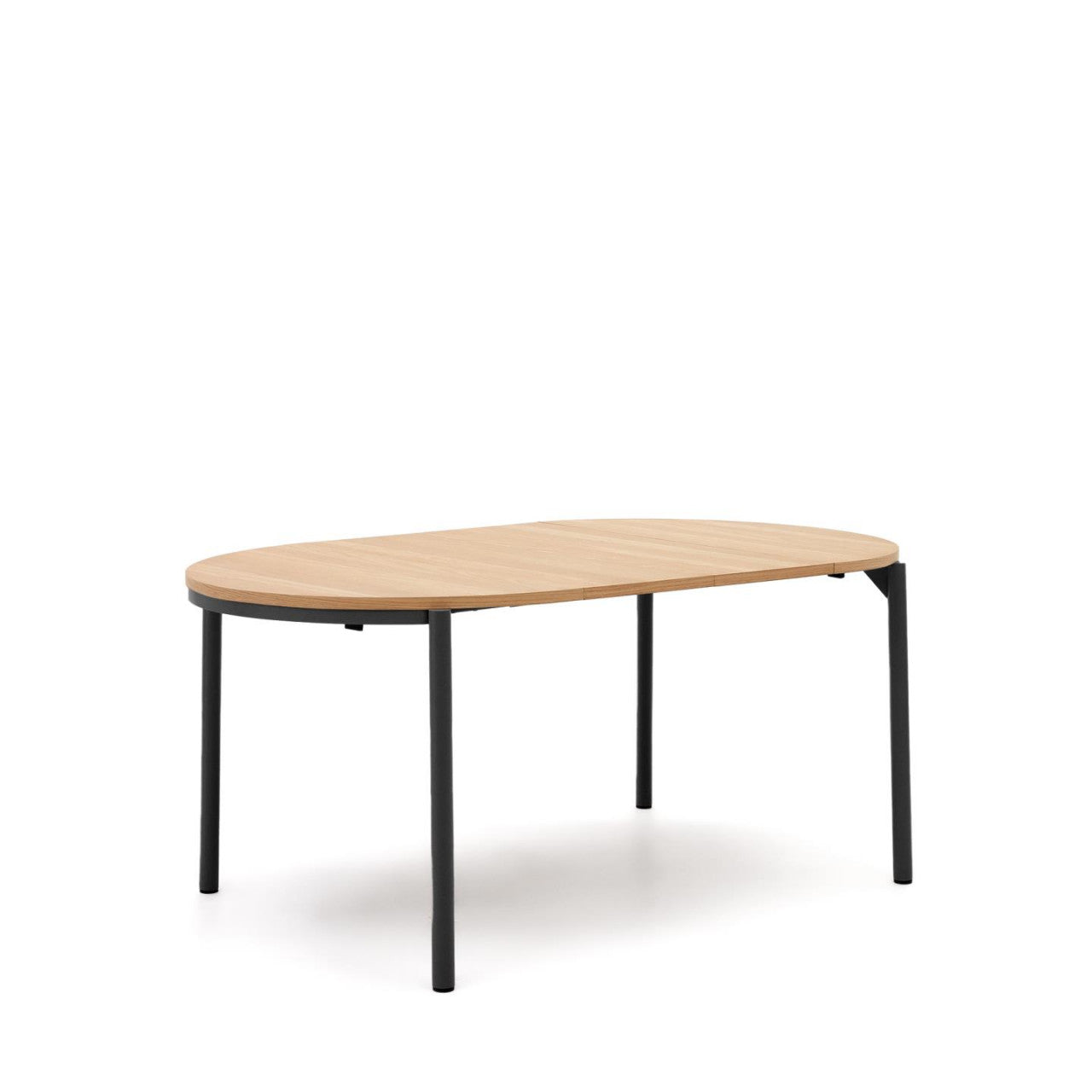 Masa dining maro/neagra din lemn 90(170) cm Montuiri Kave Home
