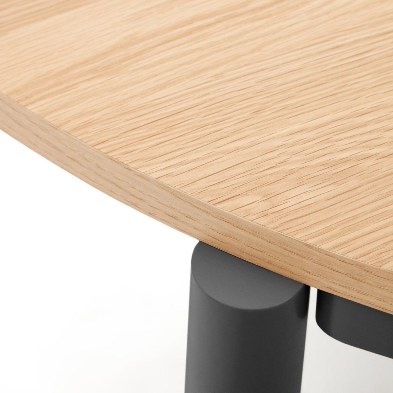 Masa dining maro/neagra din lemn 90(170) cm Montuiri Kave Home