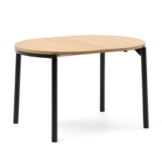 Masa dining maro/neagra din lemn 90x120(200) cm Montuiri Kave Home