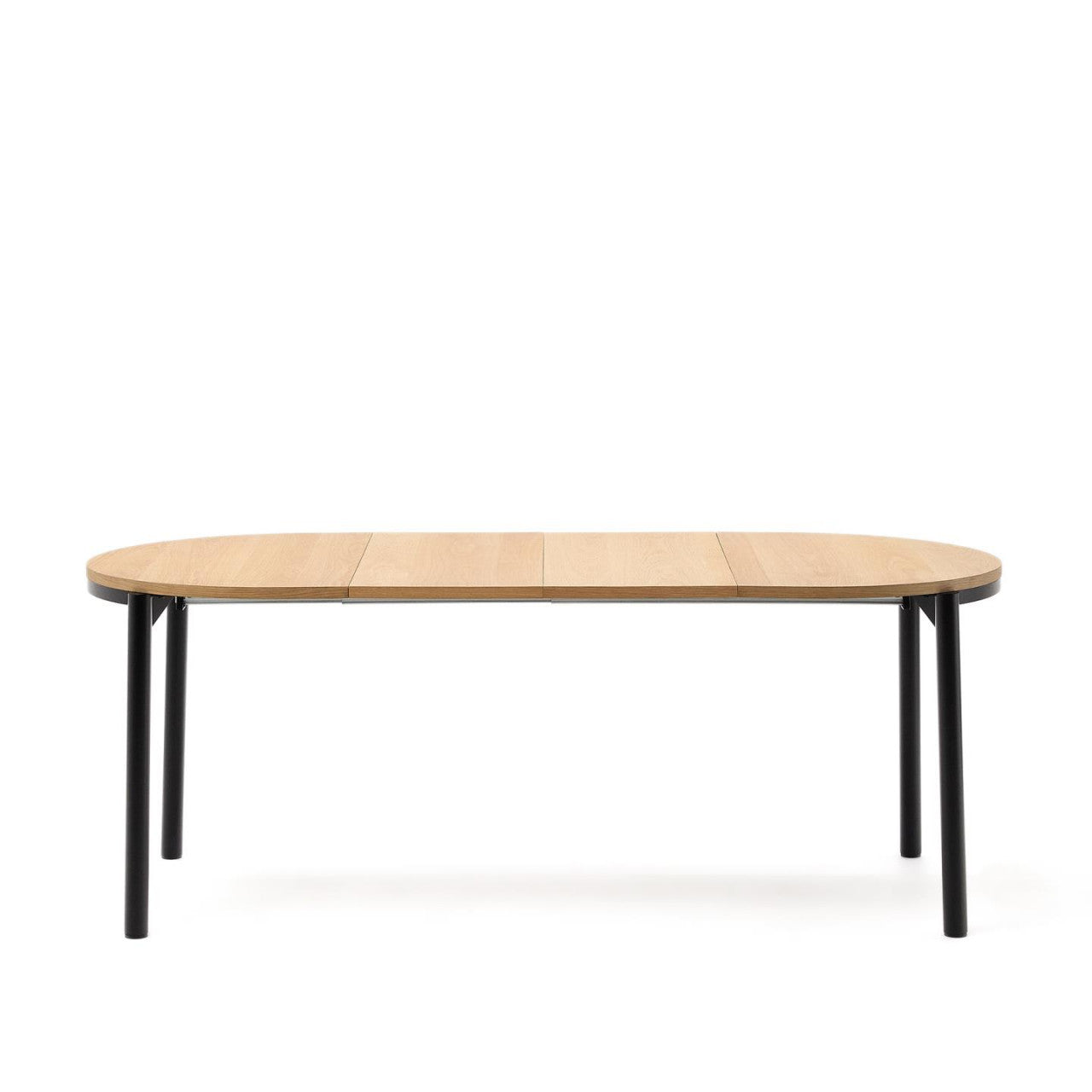 Masa dining maro/neagra din lemn 90x120(200) cm Montuiri Kave Home