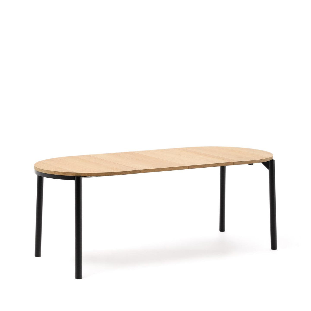 Masa dining maro/neagra din lemn 90x120(200) cm Montuiri Kave Home