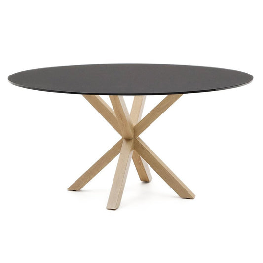 Masa dining maro/neagra din metal 150 cm Argo Kave Home