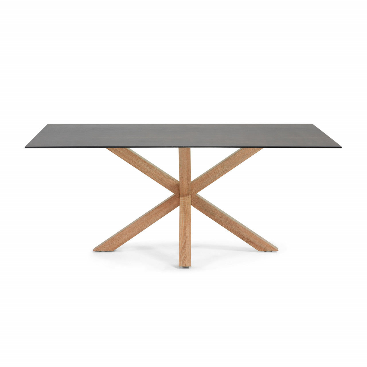 Masa dining maro/neagra din metal si ceramica 90x160 cm Argo Kave Home