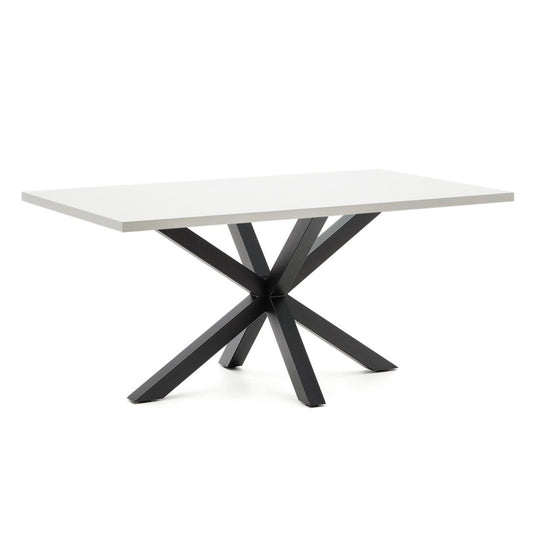 Masa dining neagra/alba din metal 100x160 cm Argo Kave Home