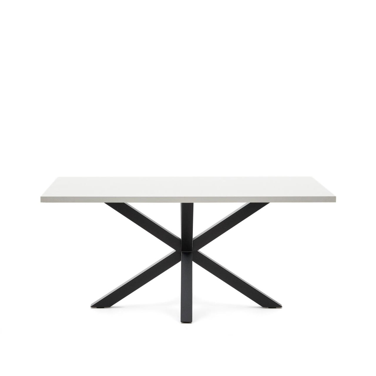 Masa dining neagra/alba din metal 100x160 cm Argo Kave Home