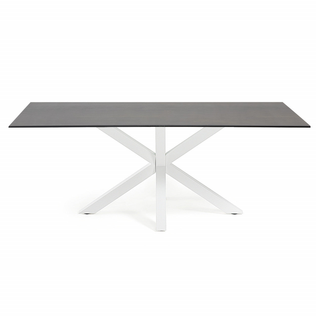 Masa dining neagra/alba din metal 100x180 cm Argo Kave Home