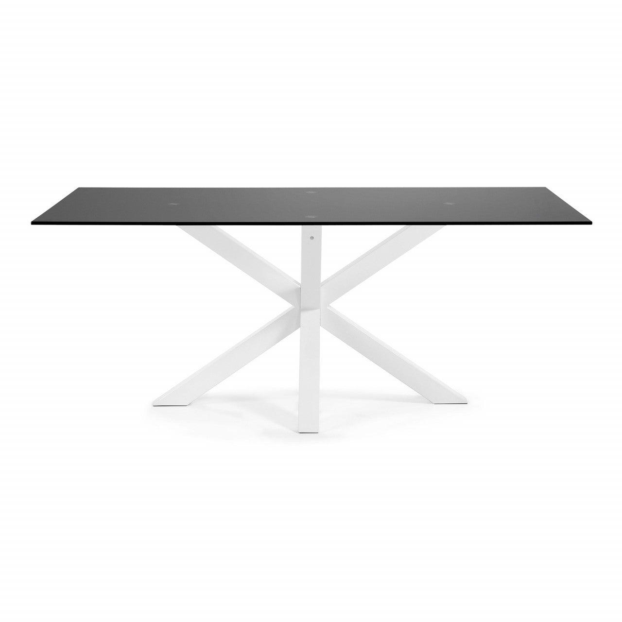 Masa dining neagra/alba din metal 100x200 cm Argo Kave Home
