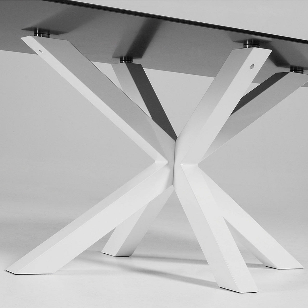 Masa dining neagra/alba din metal 100x200 cm Argo Kave Home