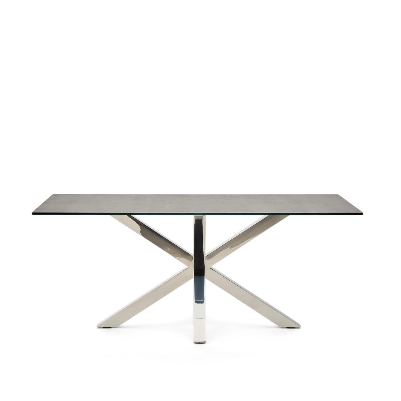 Masa dining neagra/argintie din metal 100x180 cm Argo Kave Home