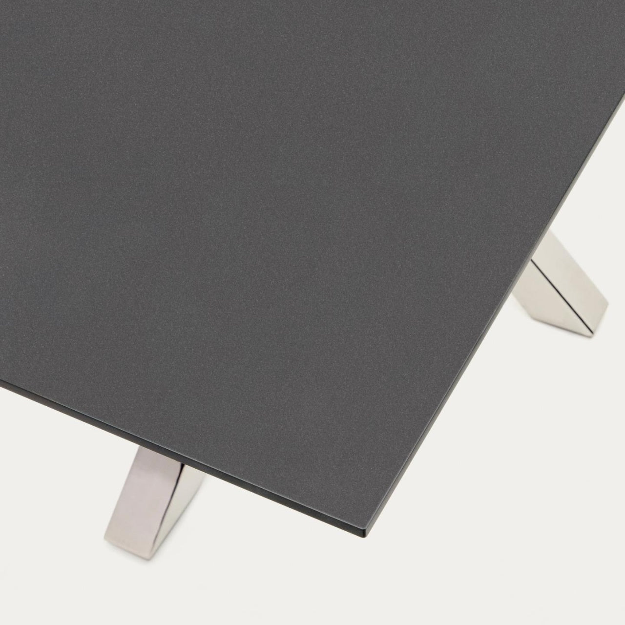 Masa dining neagra/argintie din metal 90x160 cm Argo Kave Home