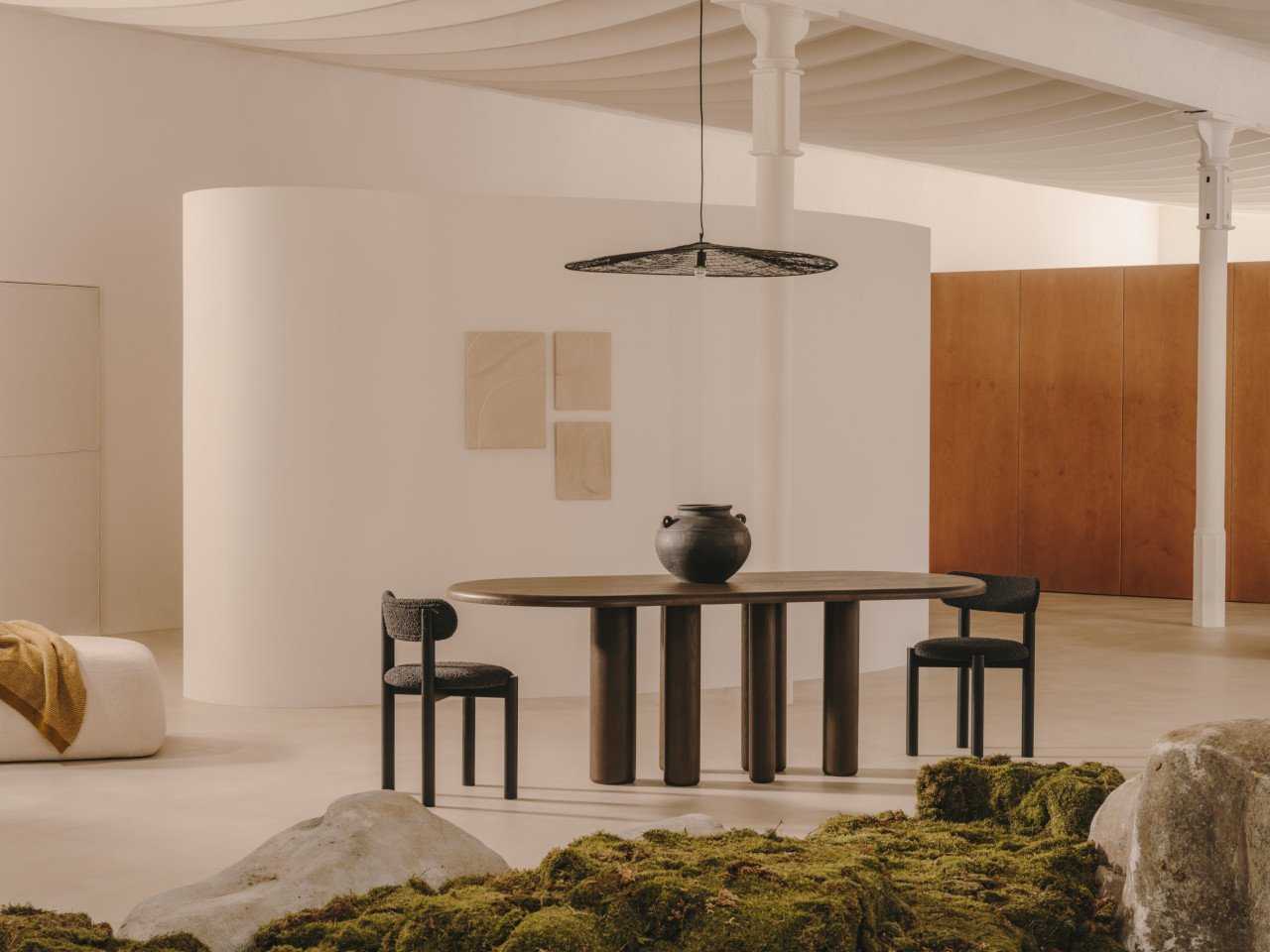 Masa dining neagra din lemn 105x220 cm Mailen Kave Home