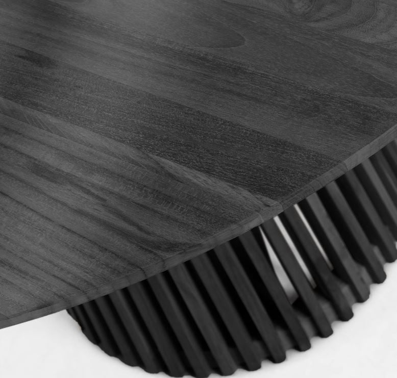 Masa dining neagra din lemn 90 cm Jeanette Kave Home