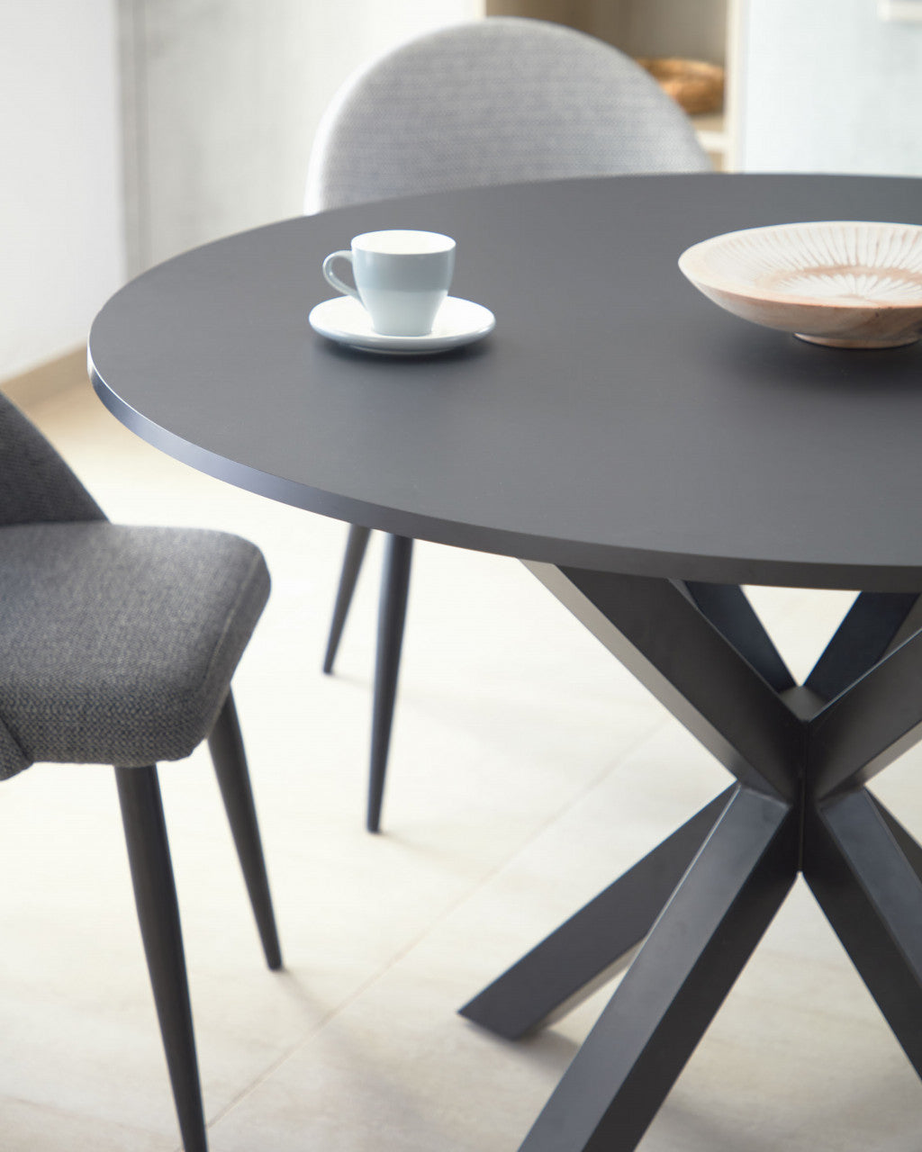 Masa dining neagra din metal 119 cm Argo Kave Home