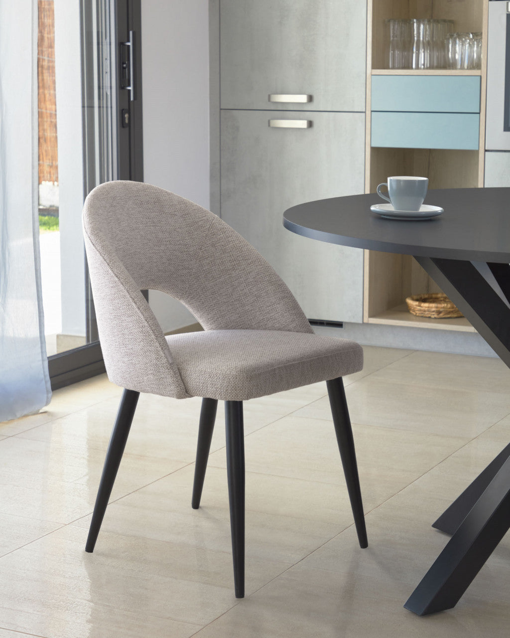 Masa dining neagra din metal 119 cm Argo Kave Home