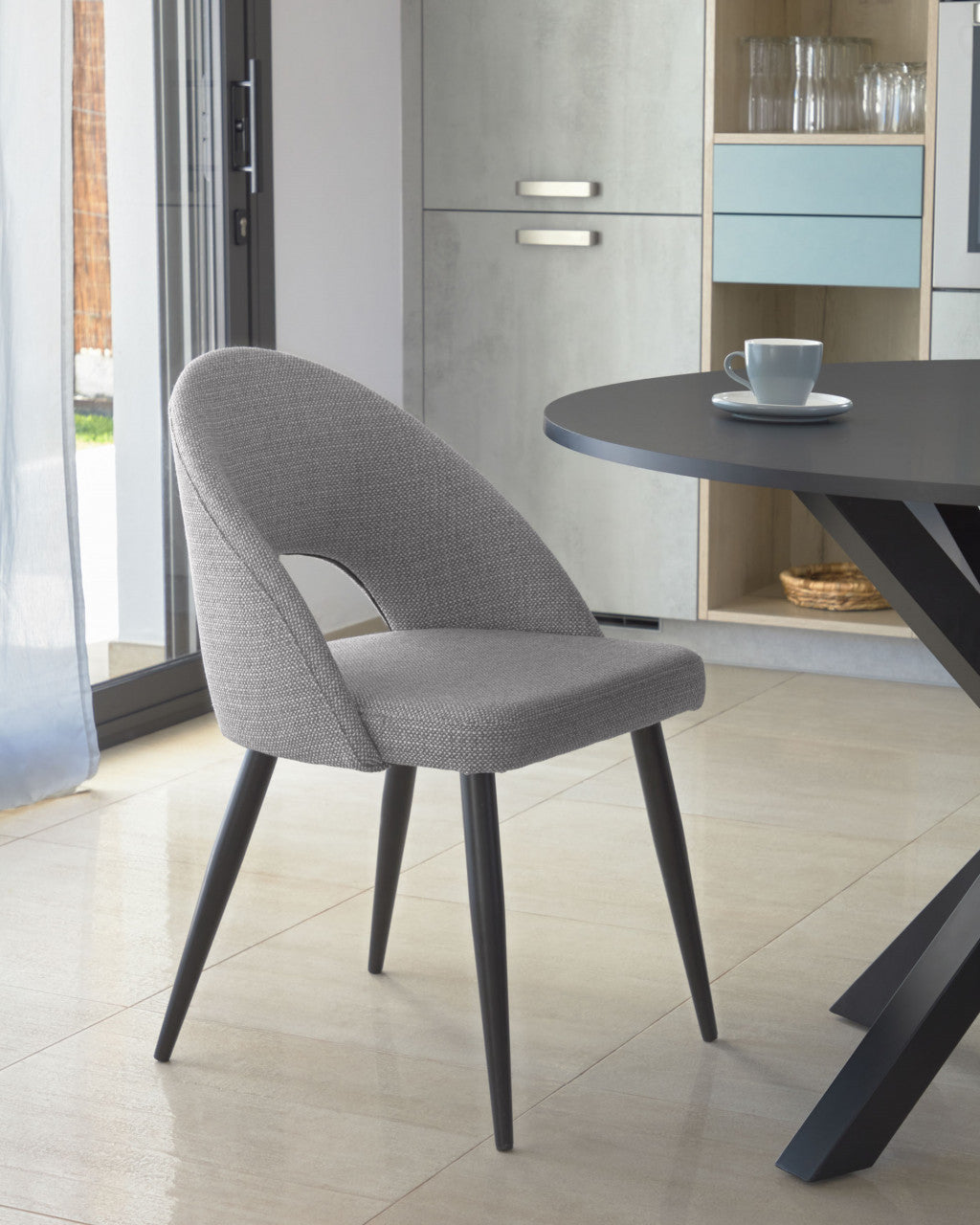Masa dining neagra din metal 119 cm Argo Kave Home