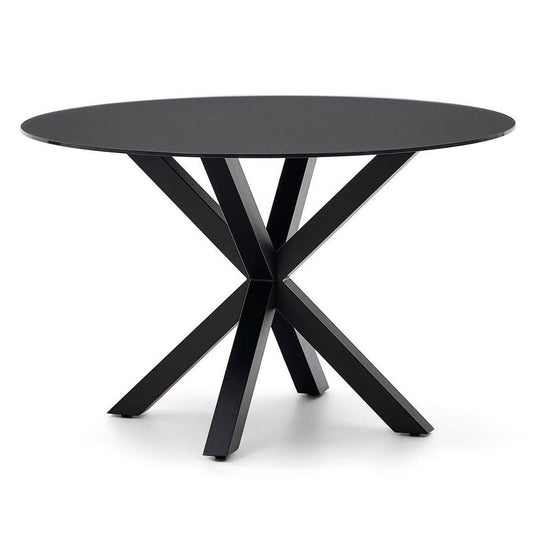Masa dining neagra din metal 120 cm Argo Kave Home