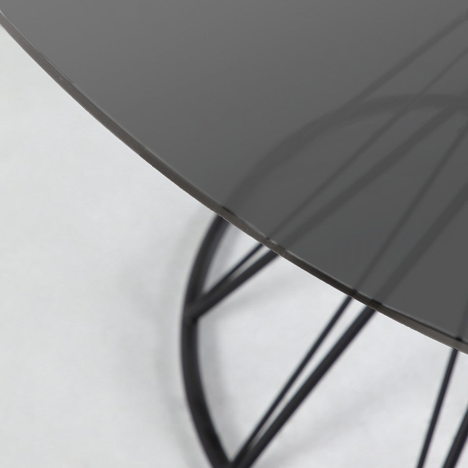 Masa dining neagra din metal 120 cm Niut Kave Home