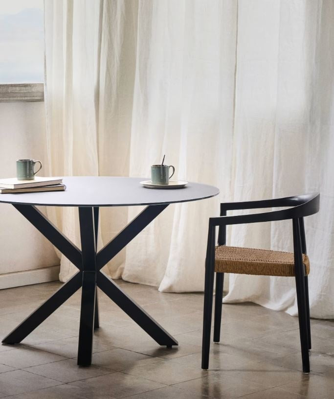 Masa dining neagra din metal 150 cm Argo Kave Home