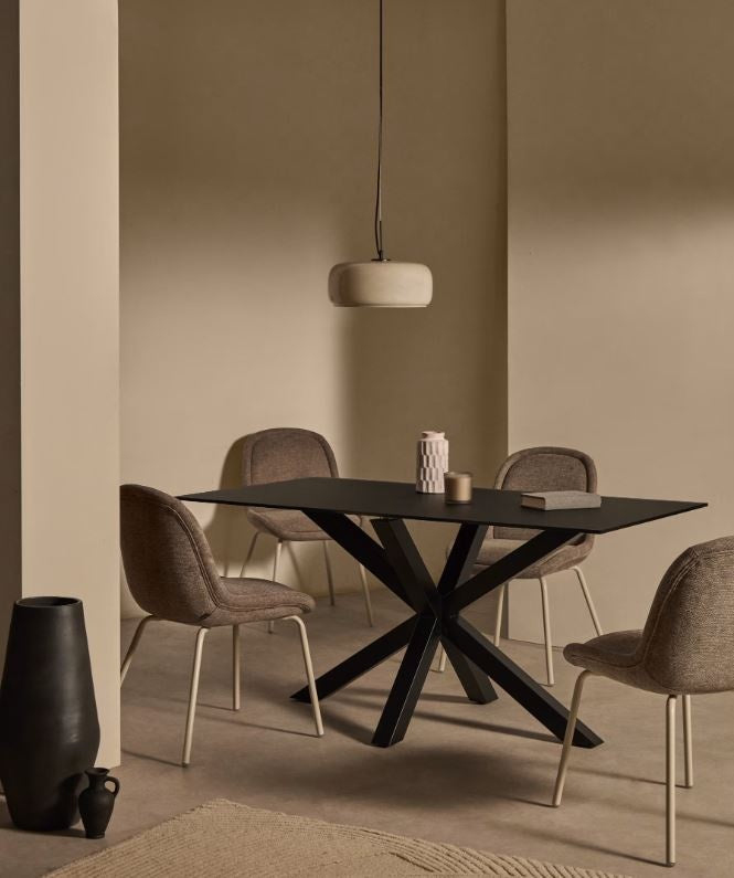 Masa dining neagra din metal 160x90 cm Argo Kave Home
