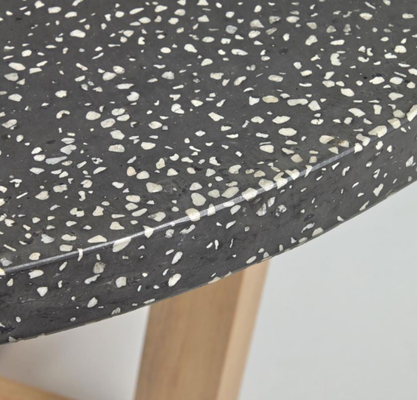 Masa dining neagra/maro din ciment 120 cm Shanelle Kave Home