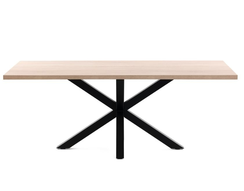 Masa dining neagra/maro din metal 100x180 cm Argo Kave Home