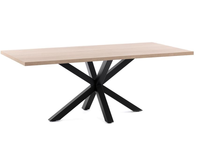 Masa dining neagra/maro din metal 100x180 cm Argo Kave Home