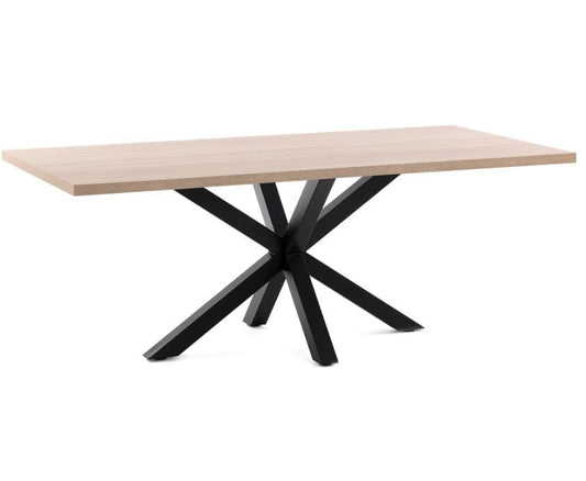 Masa dining neagra/maro din metal 100x180 cm Argo Kave Home