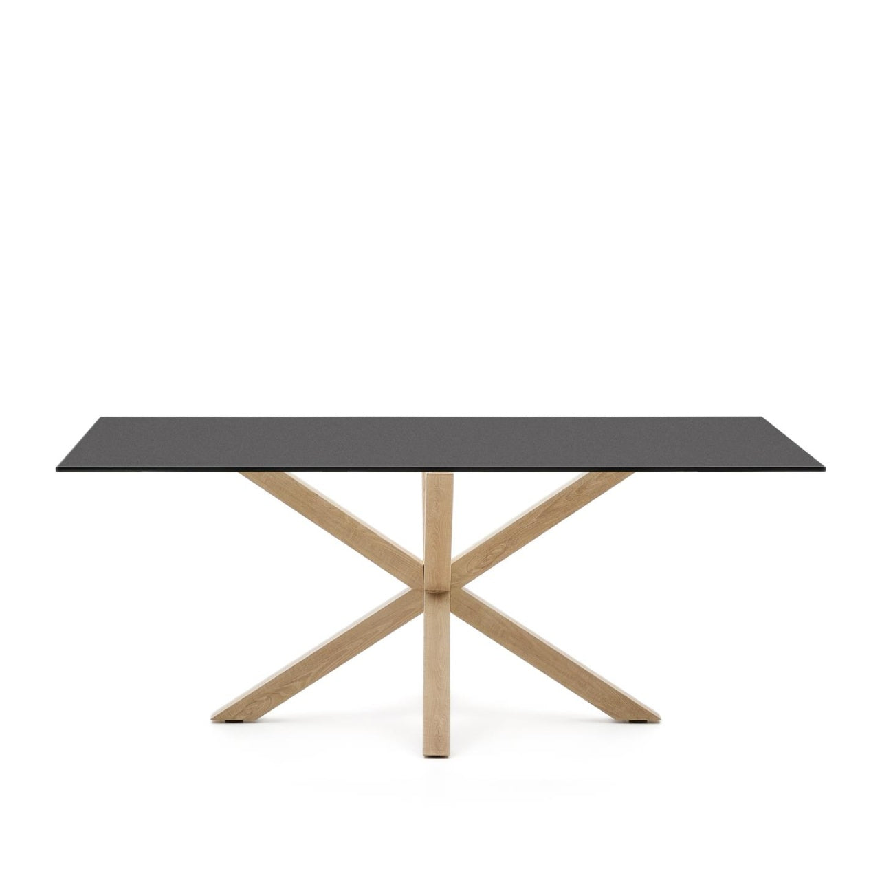 Masa dining neagra/maro din metal 100x200 cm Argo Kave Home