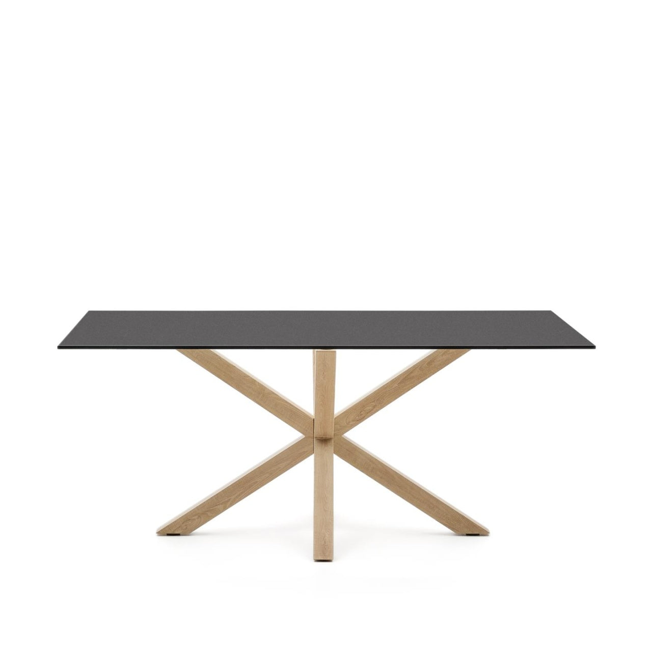 Masa dining neagra/maro din metal 100x280 cm Argo Kave Home