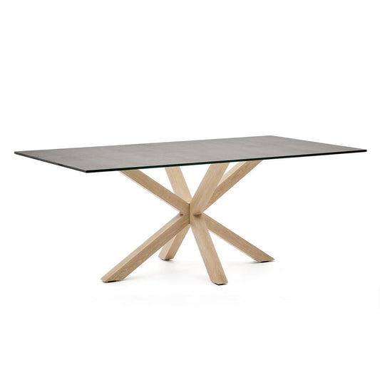 Masa dining neagra/maro din metal100x200 cm Argo Kave Home