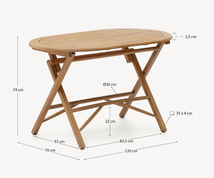 Masa dining pliabila maro din lemn 70x120 cm Dandara Kave Home