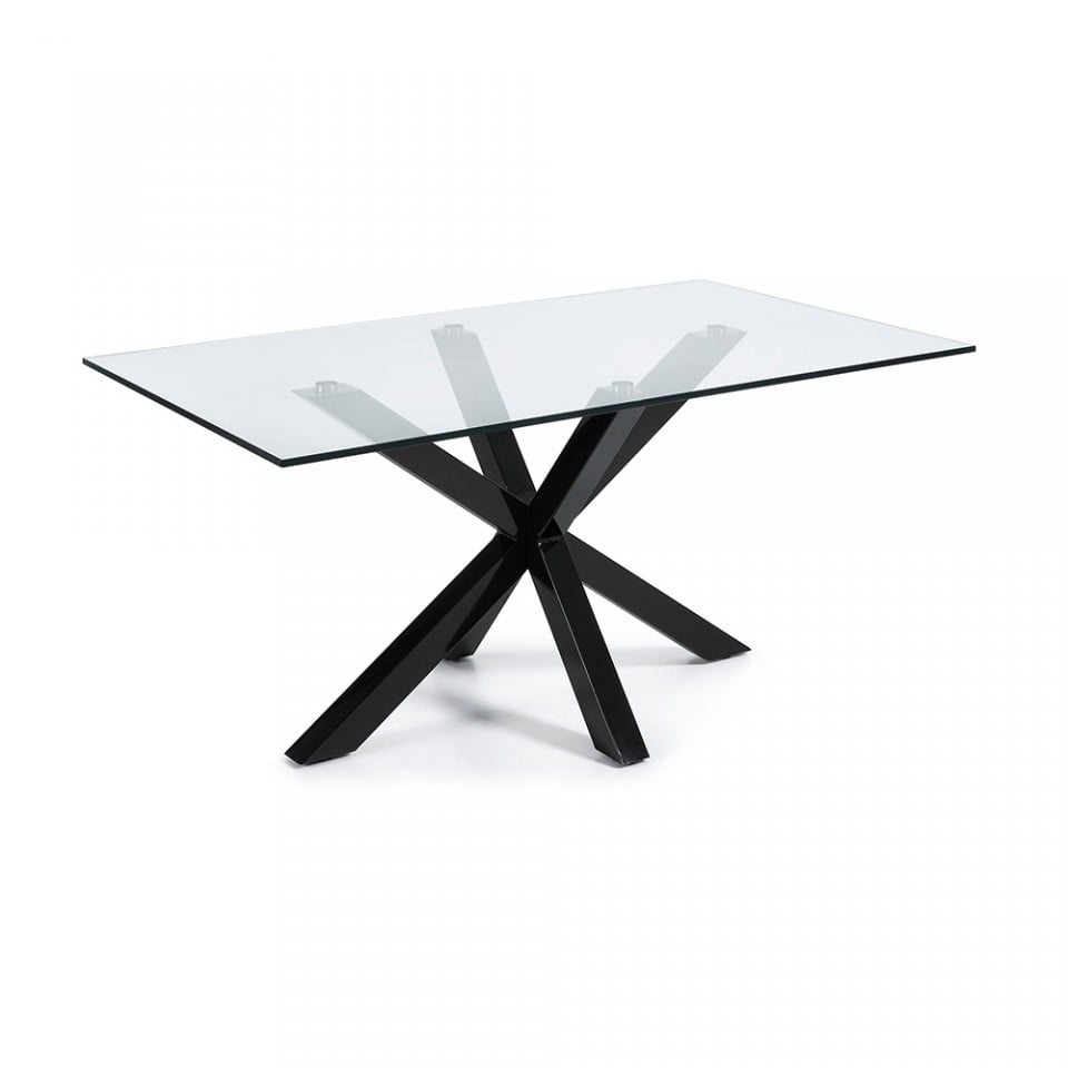 Masa dining transparenta din metal 100x180 cm Argo Kave Home