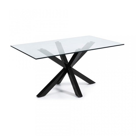 Masa dining transparenta din metal 100x180 cm Argo Kave Home