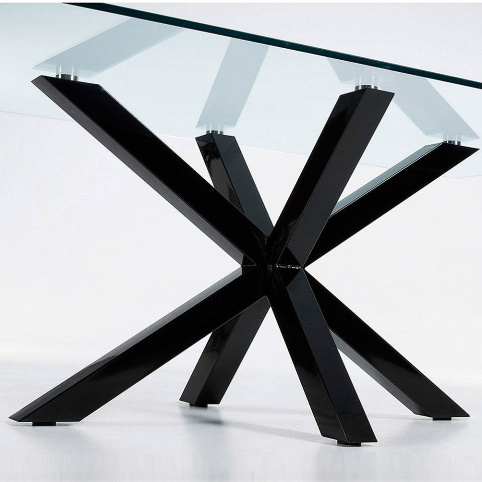 Masa dining transparenta din metal 100x180 cm Argo Kave Home