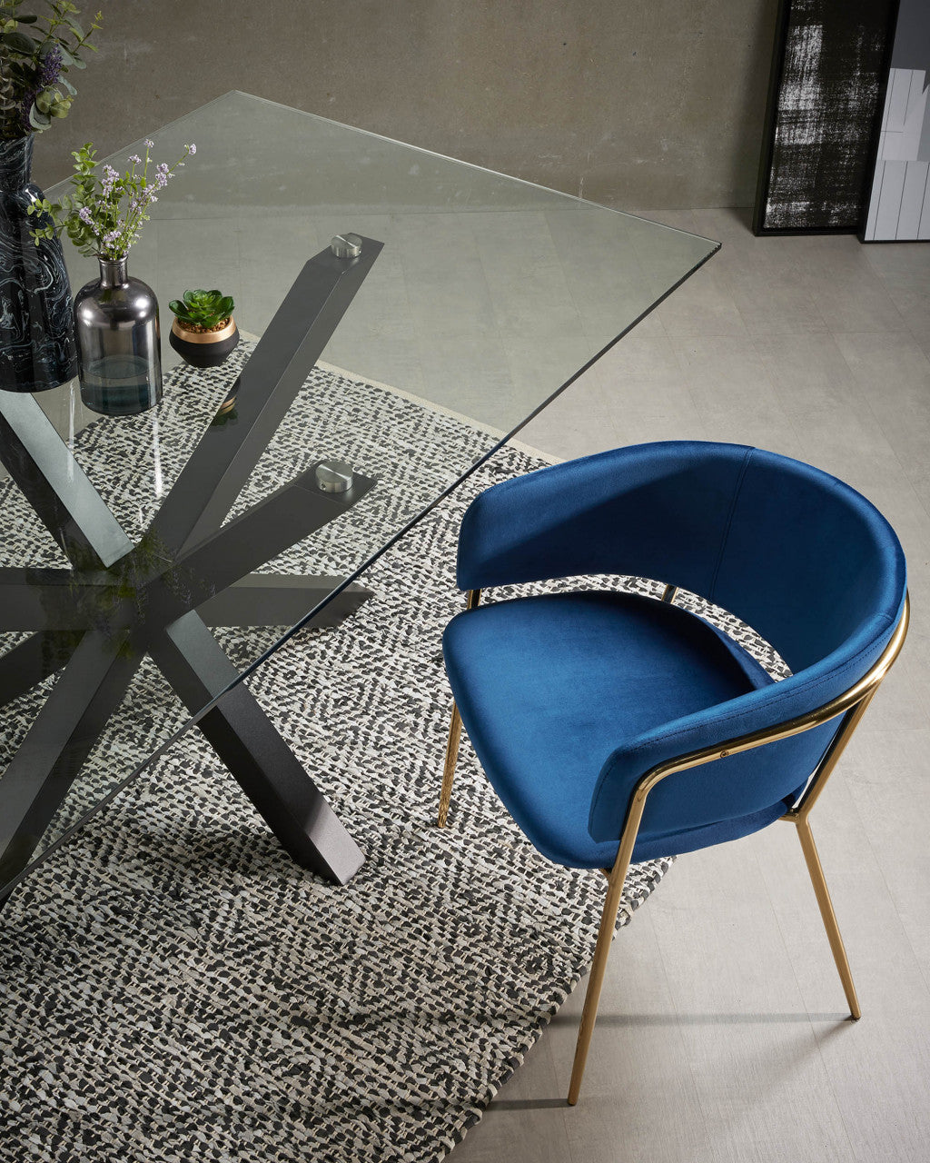 Masa dining transparenta din metal 100x180 cm Argo Kave Home
