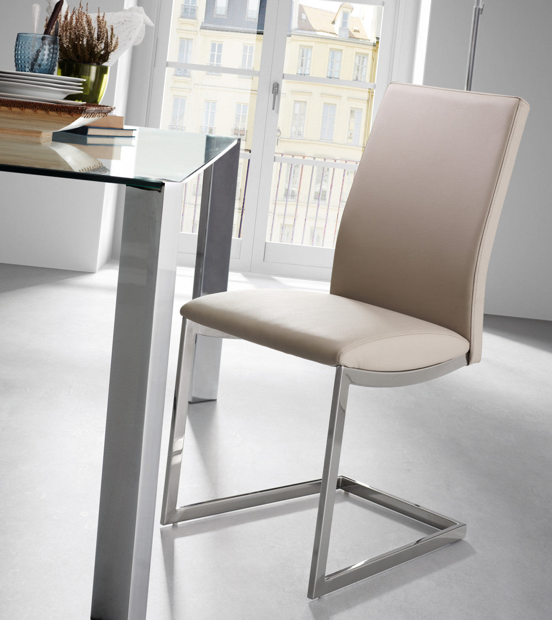Masa dining transparenta din metal 90x140 cm Spot Kave Home